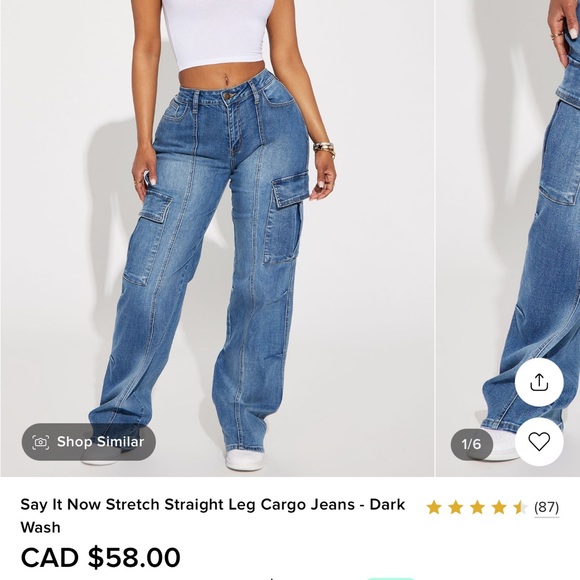 Fashionnova cargo jeans - Picture 1 of 3